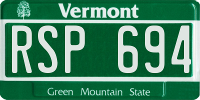 VT license plate RSP694