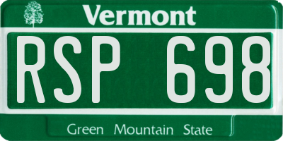 VT license plate RSP698