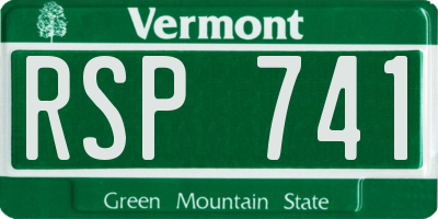 VT license plate RSP741