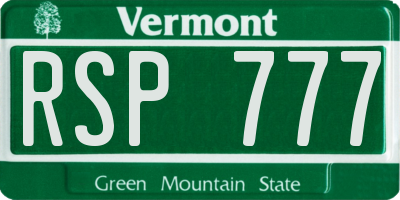 VT license plate RSP777