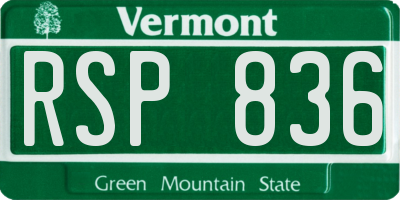 VT license plate RSP836