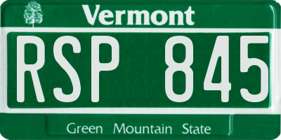 VT license plate RSP845