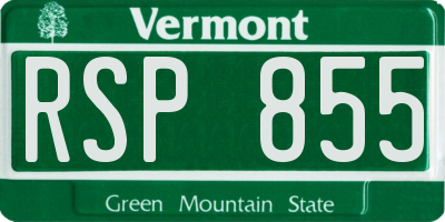 VT license plate RSP855