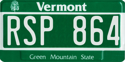 VT license plate RSP864