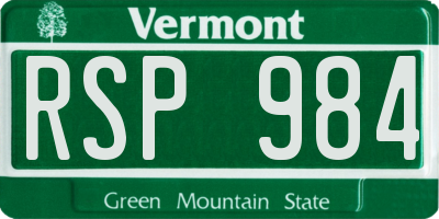 VT license plate RSP984