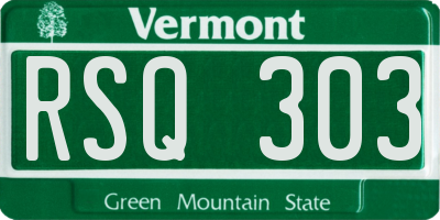 VT license plate RSQ303