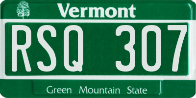 VT license plate RSQ307