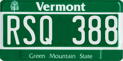 VT license plate RSQ388