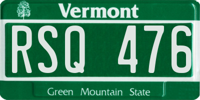VT license plate RSQ476