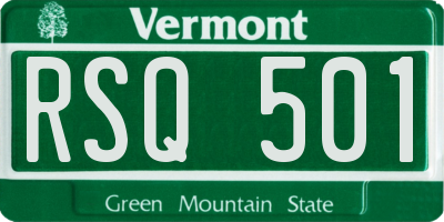 VT license plate RSQ501