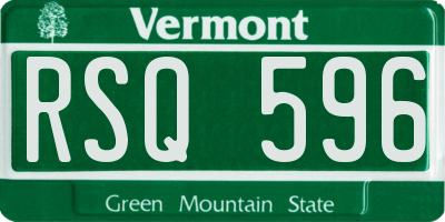 VT license plate RSQ596
