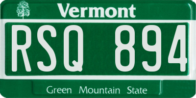 VT license plate RSQ894