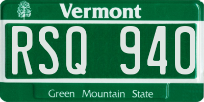 VT license plate RSQ940