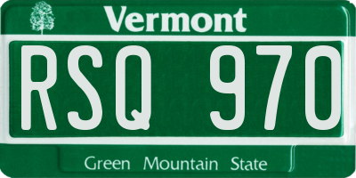 VT license plate RSQ970
