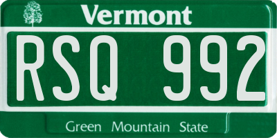 VT license plate RSQ992