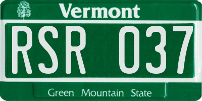 VT license plate RSR037