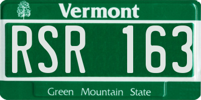 VT license plate RSR163