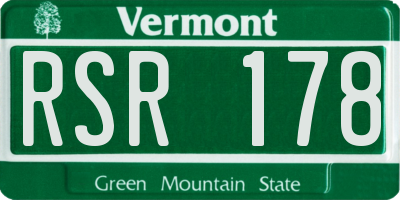 VT license plate RSR178