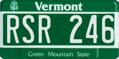 VT license plate RSR246