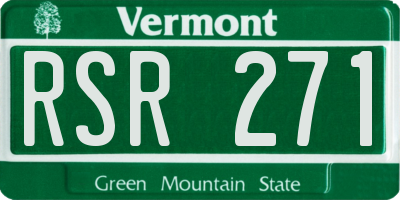 VT license plate RSR271