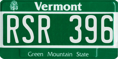 VT license plate RSR396