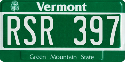 VT license plate RSR397