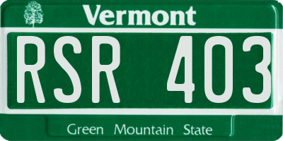 VT license plate RSR403