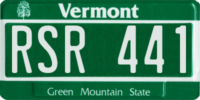 VT license plate RSR441