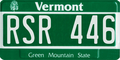 VT license plate RSR446