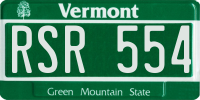 VT license plate RSR554