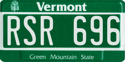 VT license plate RSR696