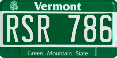 VT license plate RSR786