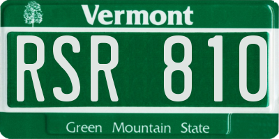 VT license plate RSR810
