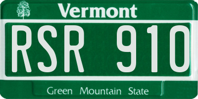 VT license plate RSR910