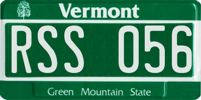 VT license plate RSS056
