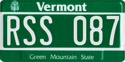 VT license plate RSS087