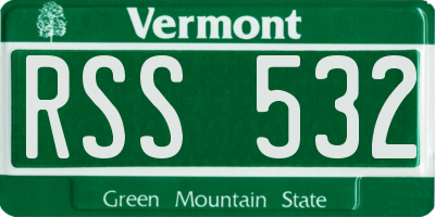 VT license plate RSS532