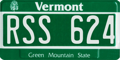 VT license plate RSS624