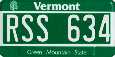 VT license plate RSS634