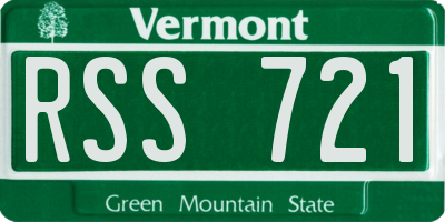 VT license plate RSS721