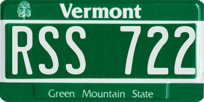 VT license plate RSS722