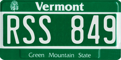 VT license plate RSS849
