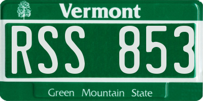 VT license plate RSS853