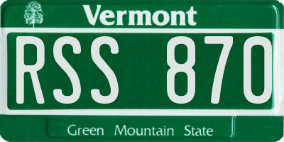 VT license plate RSS870