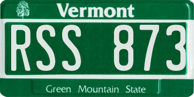 VT license plate RSS873