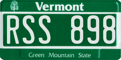 VT license plate RSS898