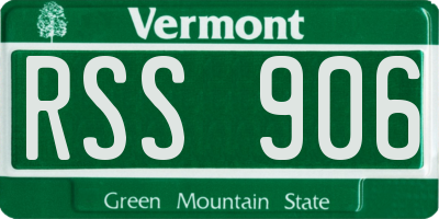 VT license plate RSS906