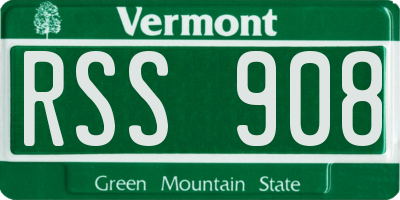 VT license plate RSS908