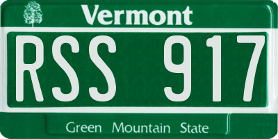 VT license plate RSS917