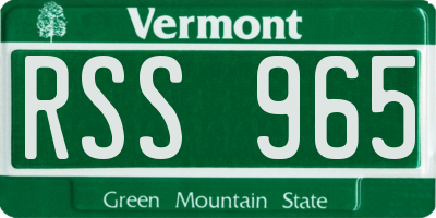 VT license plate RSS965